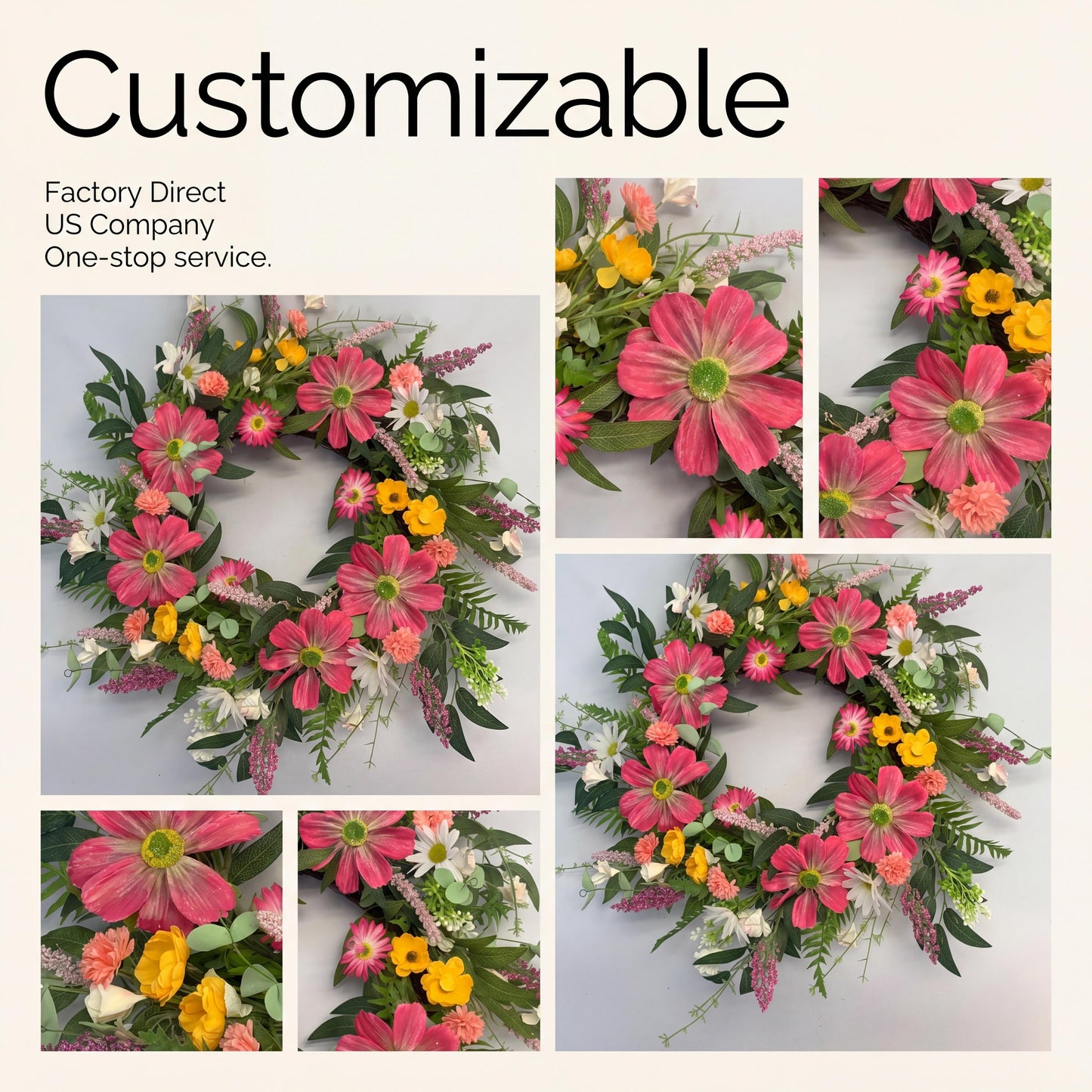 18" Vibrant Artificial Wildflower Summer Harvest Wreath