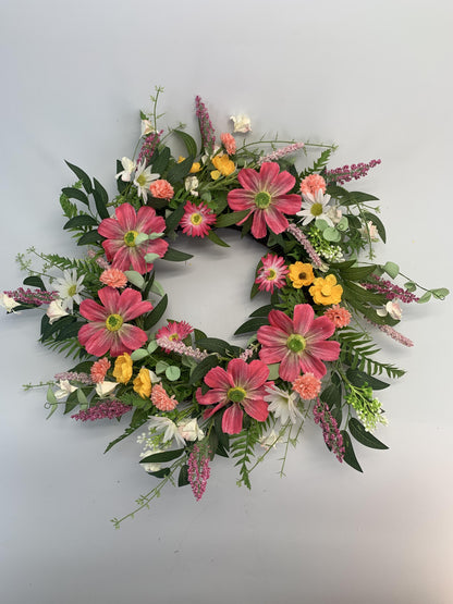 18" Vibrant Artificial Wildflower Summer Harvest Wreath