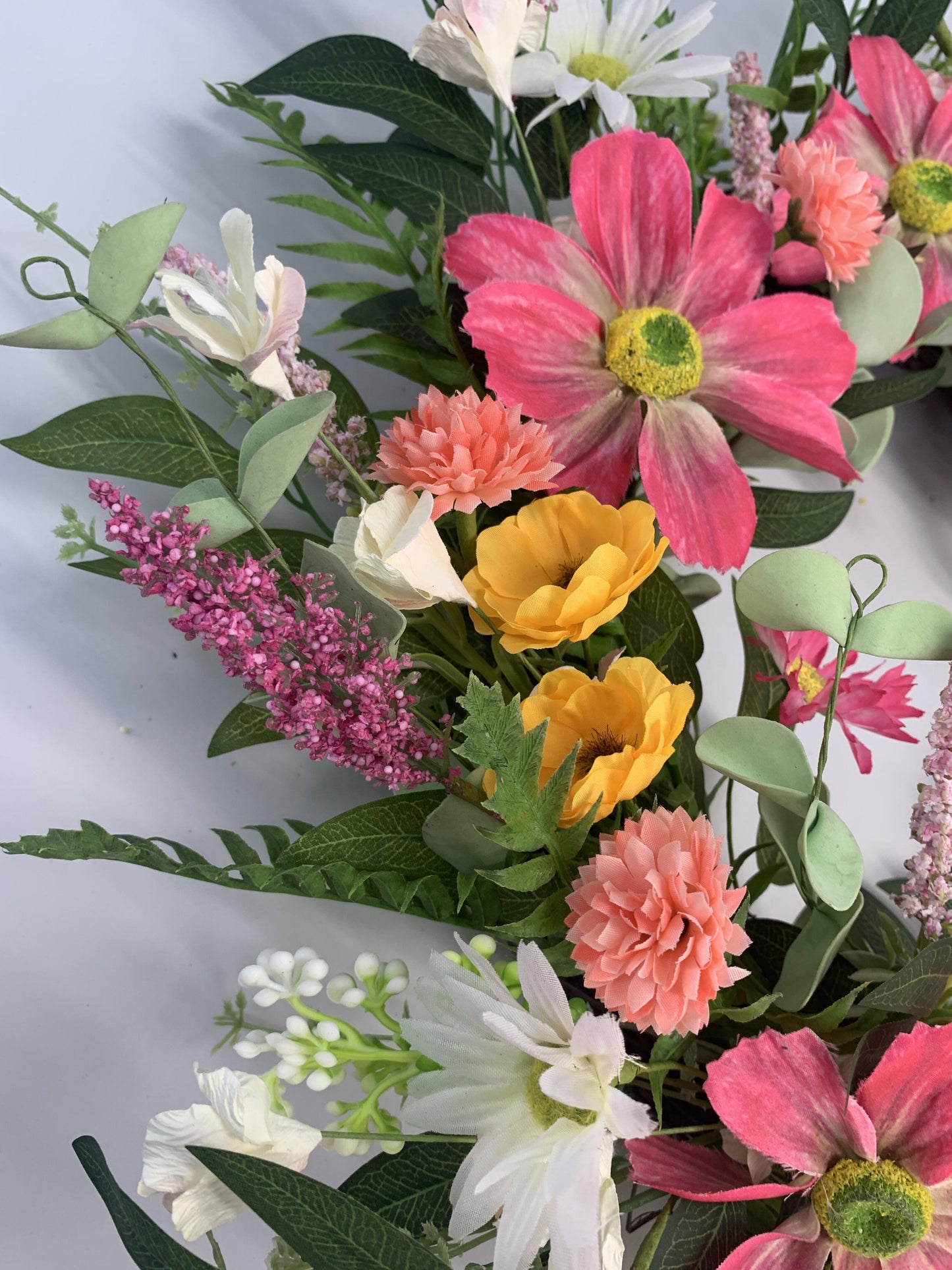 18" Vibrant Artificial Wildflower Summer Harvest Wreath