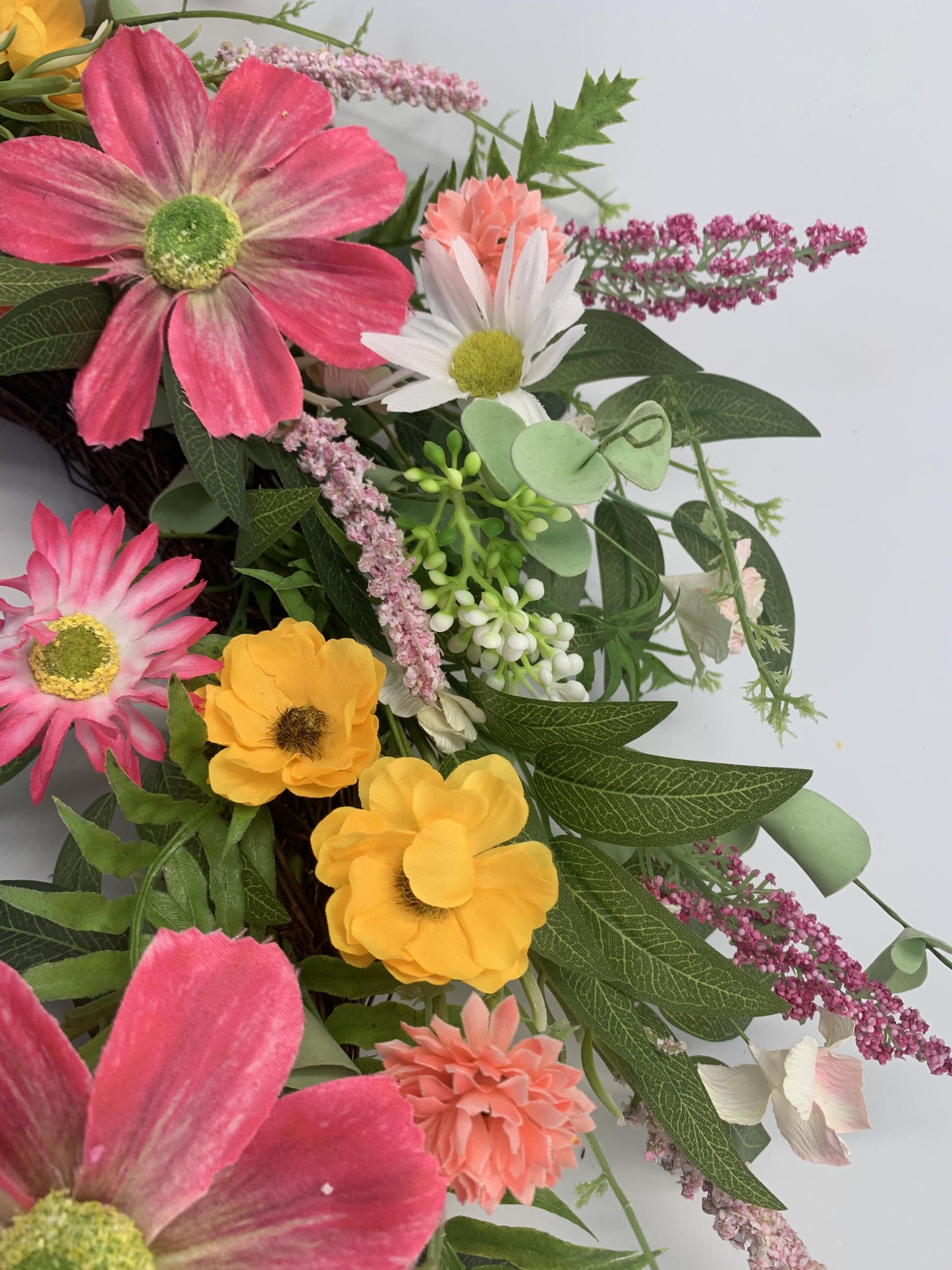 18" Vibrant Artificial Wildflower Summer Harvest Wreath
