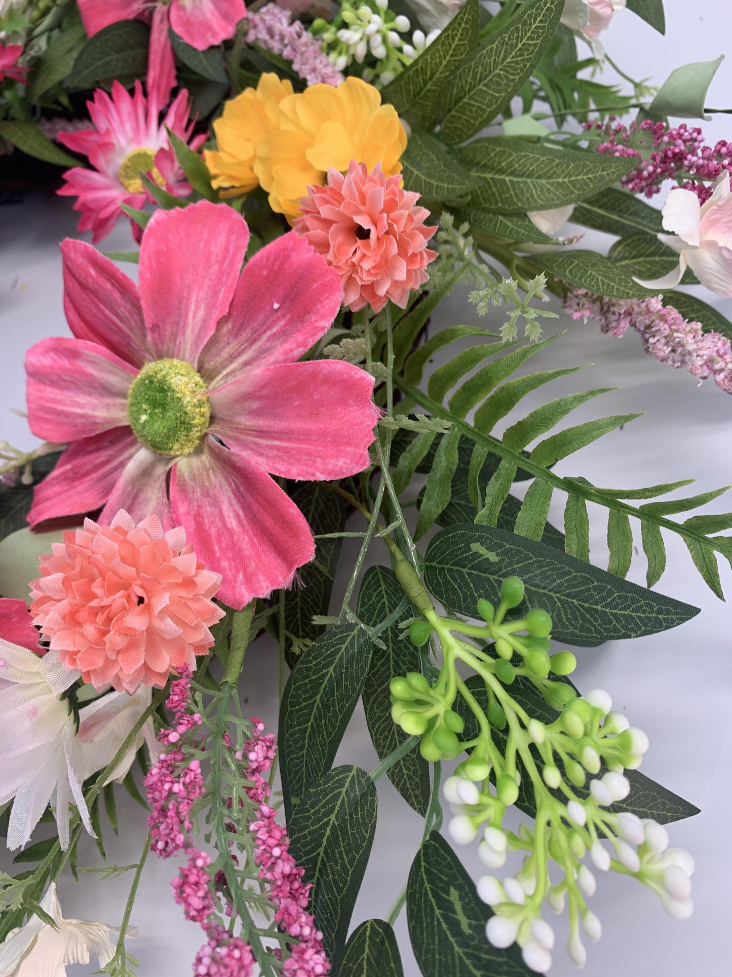 18" Vibrant Artificial Wildflower Summer Harvest Wreath