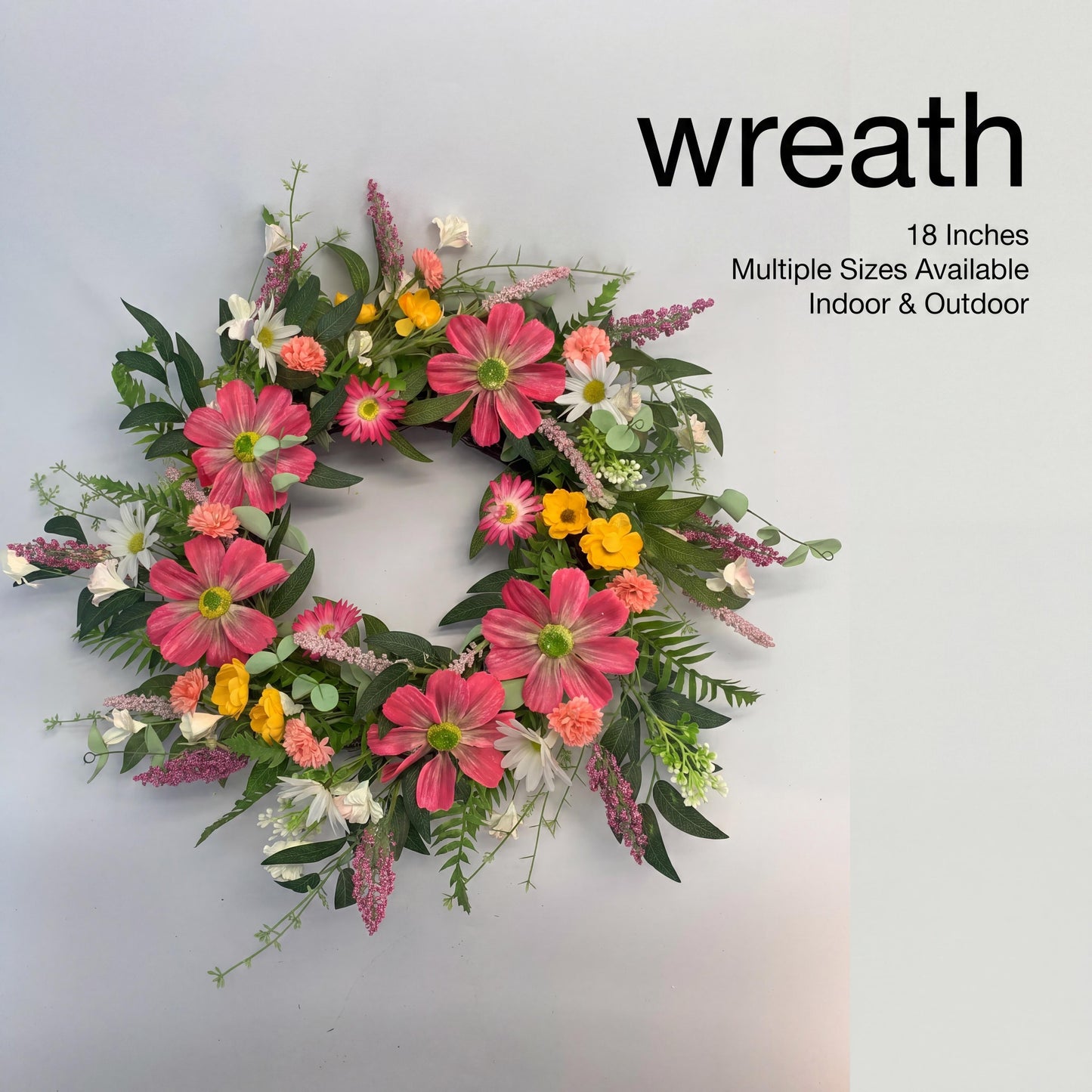 18" Vibrant Artificial Wildflower Summer Harvest Wreath