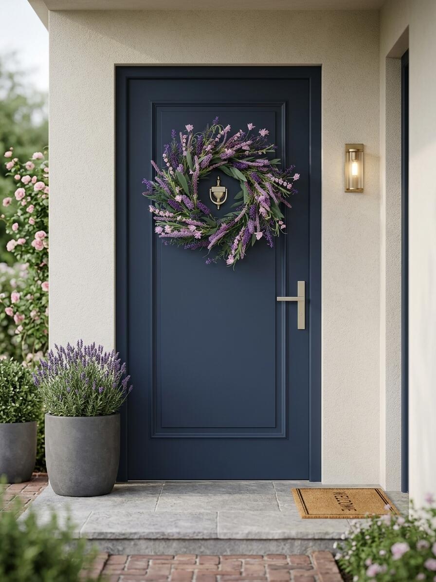 Wholesale 18" Artificial Lavender Wreath for Front Door