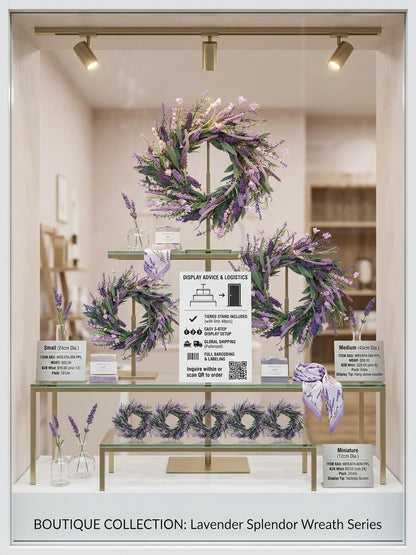 Wholesale 18" Artificial Lavender Wreath for Front Door