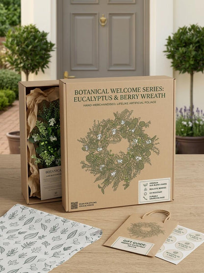 Wholesale 18" Artificial Eucalyptus & Boxwood Greenery Wreath