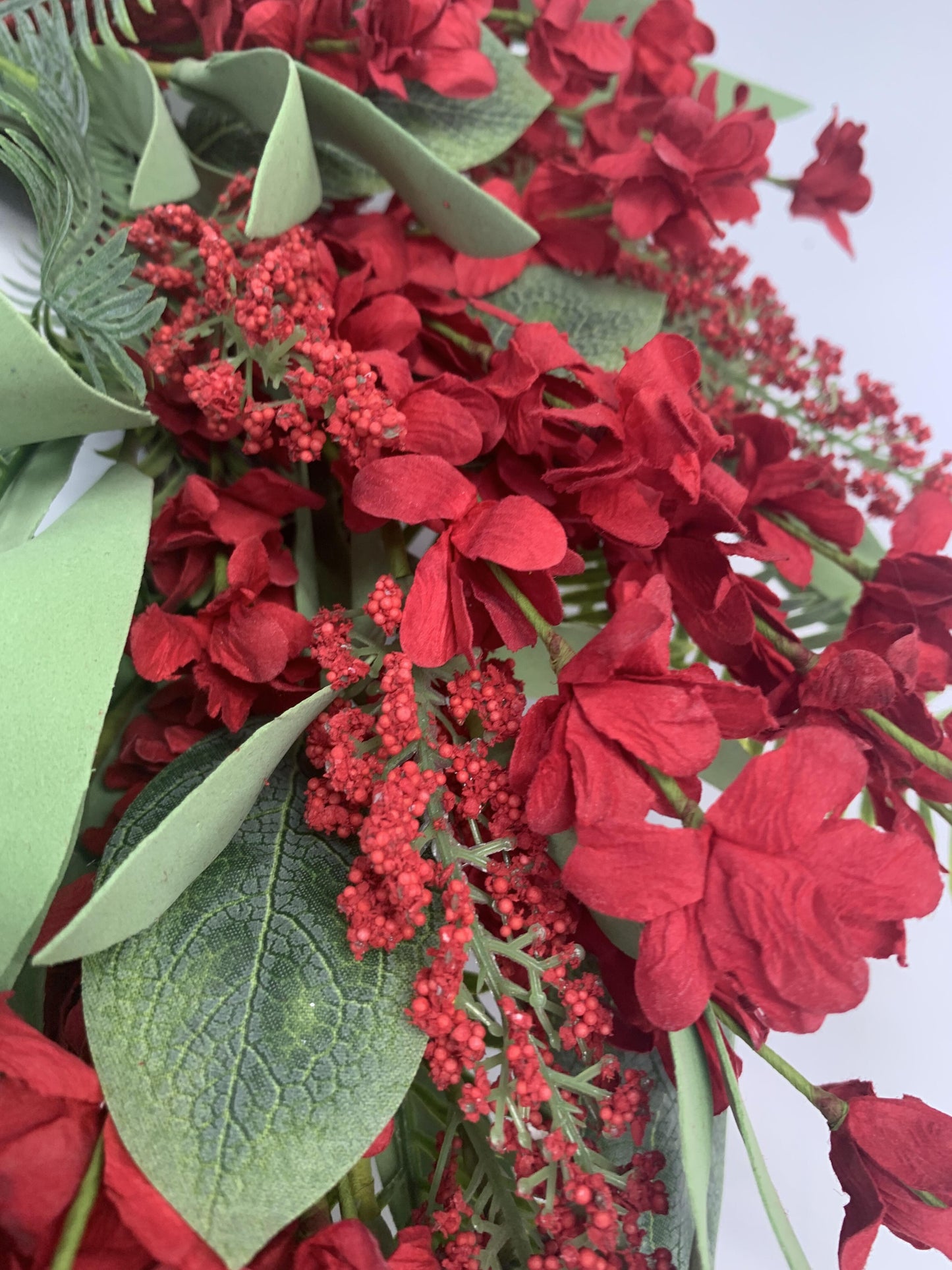 18" Artificial Patriotic Red, White, and Blue Floral Wreath