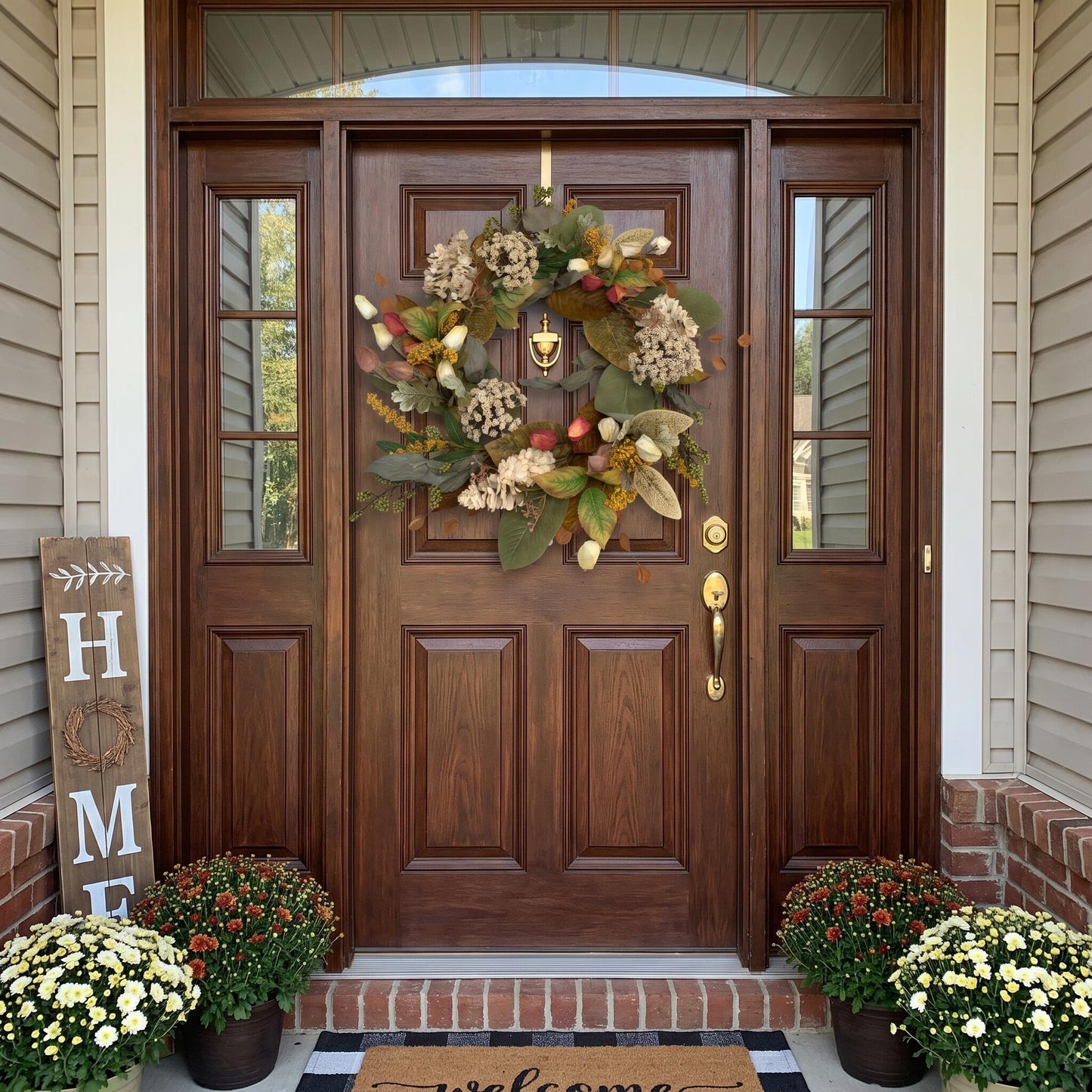 18" Artificial Harvest Floral & Foliage Wreath