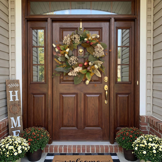 18" Artificial Harvest Floral & Foliage Wreath